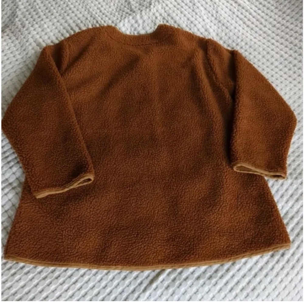 Lykke Wuulf Sherpa Ranch Jacket Driftwood Oversized Brown Button‎ Up Small - Picture 6 of 16